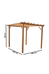 AHŞAP PERGOLE ÇARDAK GÖLGELİK 3MTX3MT